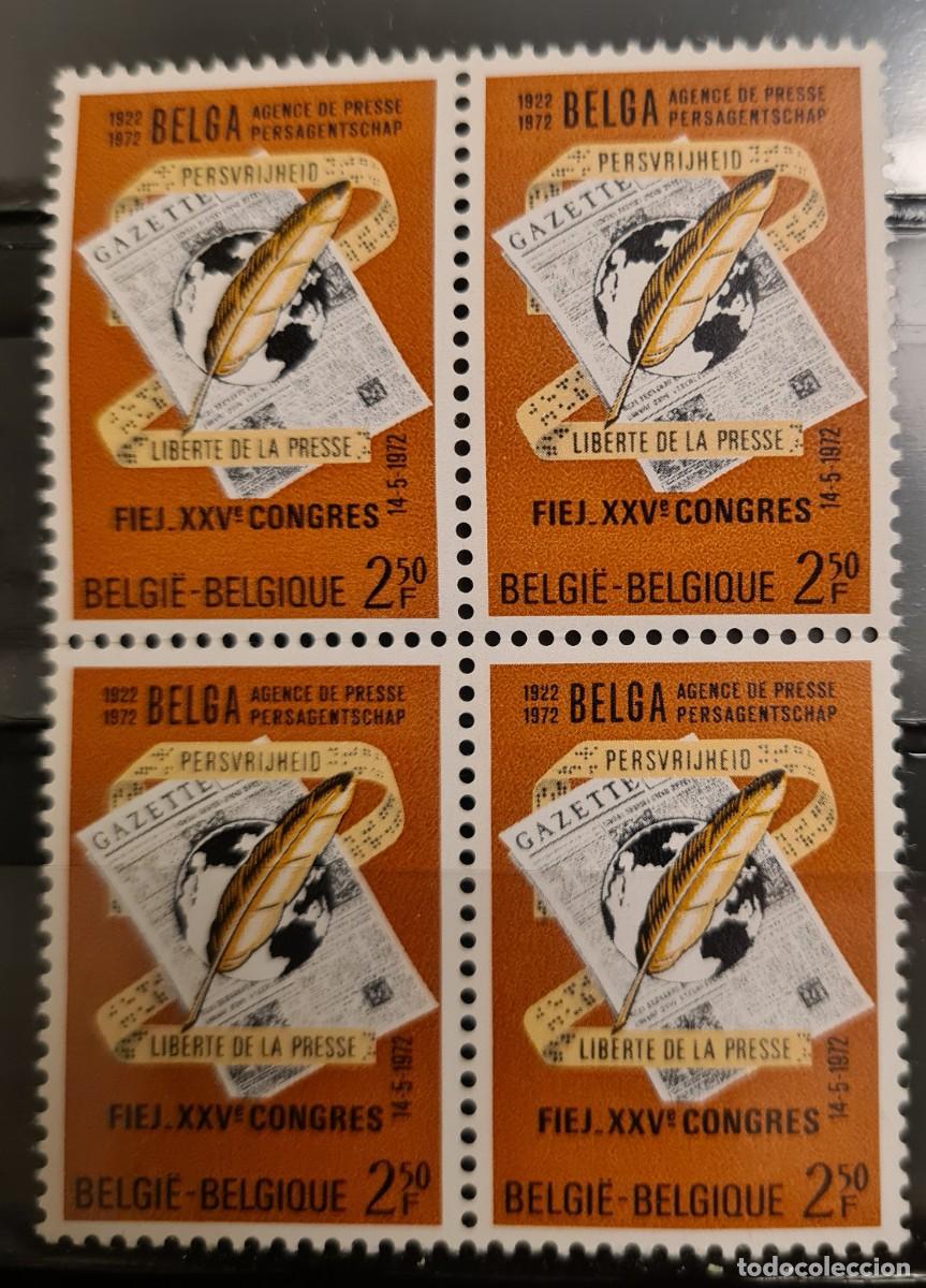 Sellos: Cuatro sellos unidos de B&eacute;lgica 1972