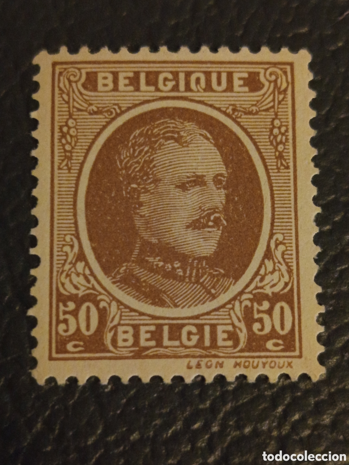 Sellos: Sello B&eacute;lgica 1922 Rey Alberto I 50c Marr&oacute;n &rdquo;Houyoux&rdquo; - Michel 203 - MNH