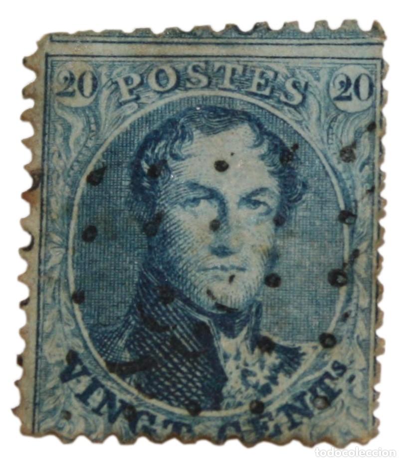 Sellos: Sello Postal B&eacute;lgica 1849 54 King Leopold I 20 Ctms