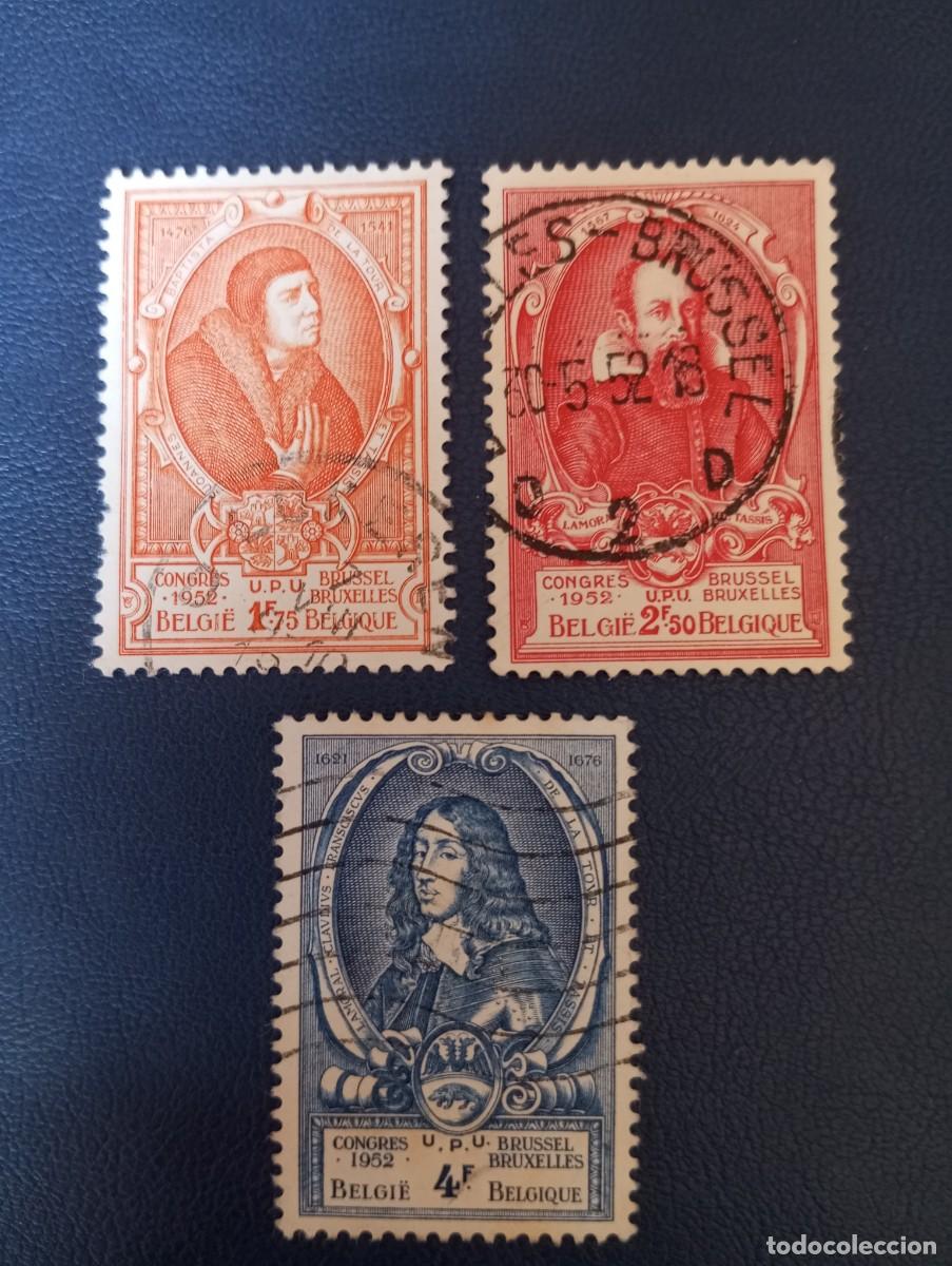 Sellos: B&Eacute;LGICA, 1952, UPU, YT 881,3,5