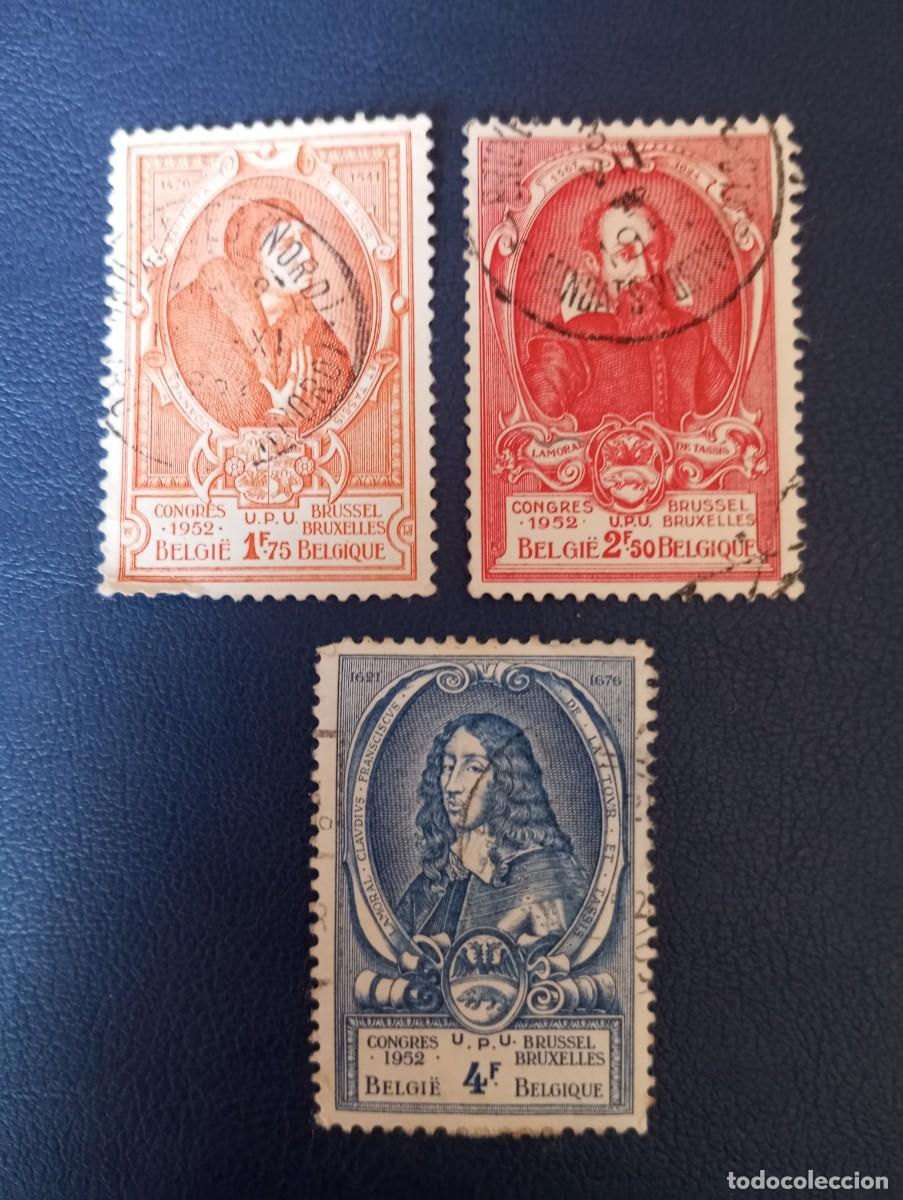 Sellos: B&Eacute;LGICA, 1952, UPU, YT 881,3,5