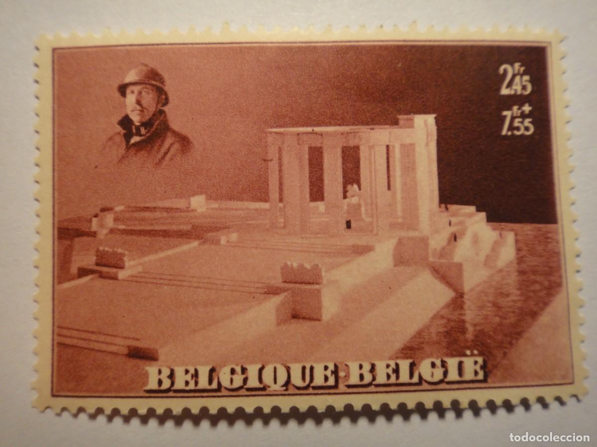Sellos: B&eacute;lgica, n&ordm; Yvert 465A,Sobre cargo para monumento R. Albert,a&ntilde;o 1938, nueva con charnela Rf 102/1498