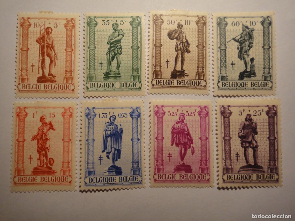 Sellos: B&eacute;lgica, n&ordm; Yvert 415/22, Ayuda Tuberculosos, a&ntilde;o 1943, nueva con charnela Rf 102/1502