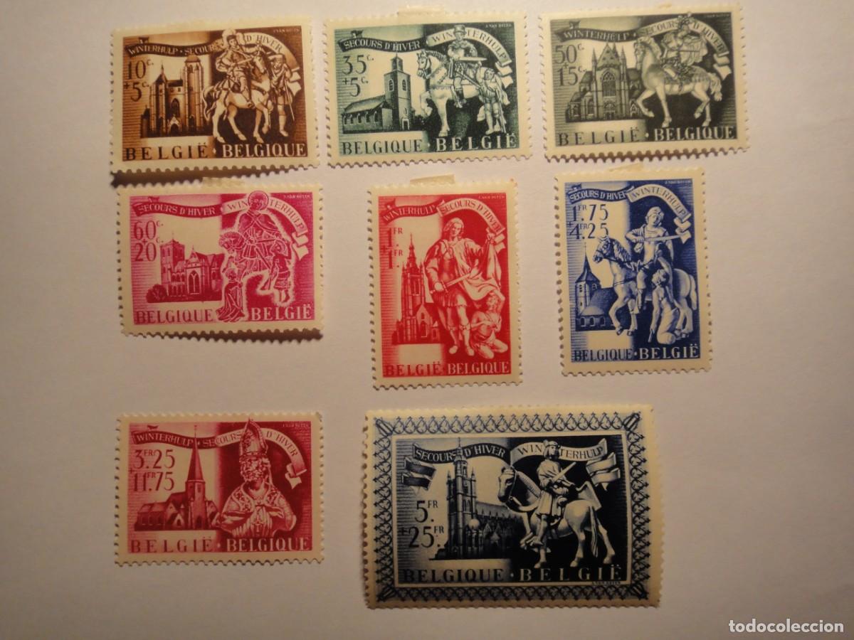 Sellos: B&eacute;lgica, n&ordm; Yvert 631/38, Homograf&iacute;a de San Martin, a&ntilde;o 1943/44, nueva con charnela Rf 102/1504