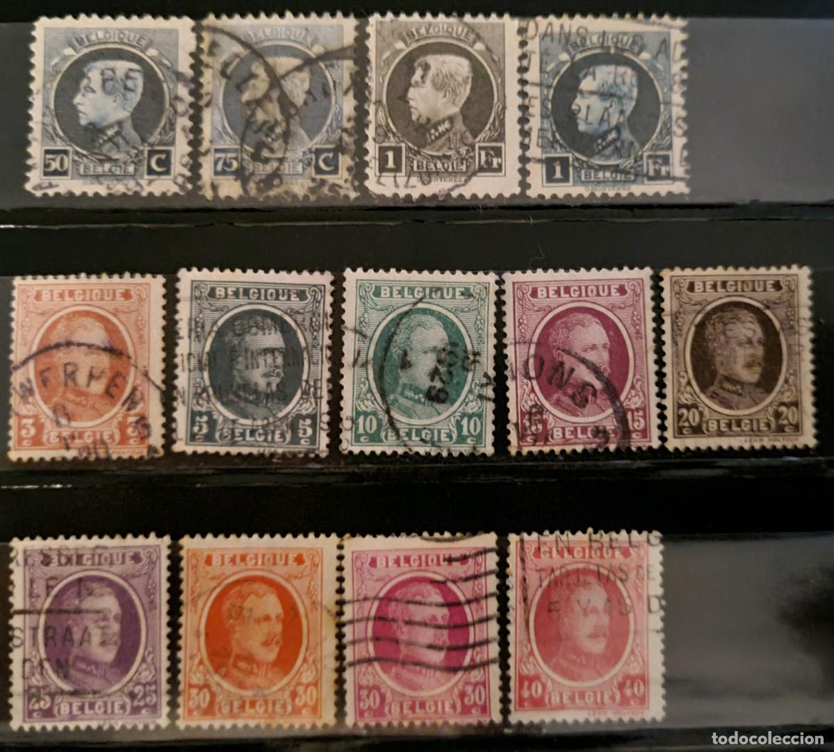 Sellos: Serie de sellos usados de B&eacute;lgica 1921-27: Alberto I