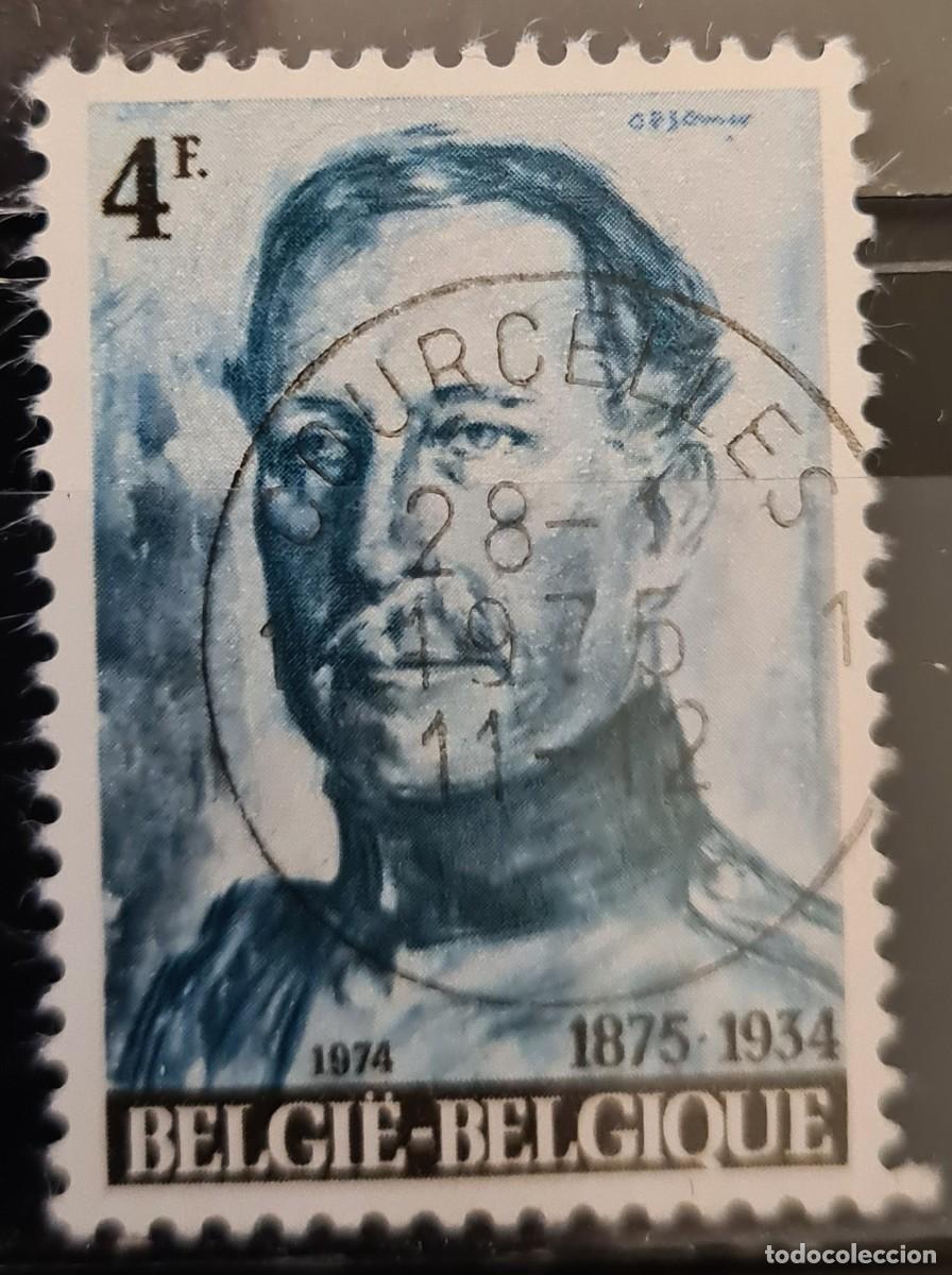 Sellos: Sello usado de B&eacute;lgica 1974: 40 aniversario de la muerte del rey Alberto I