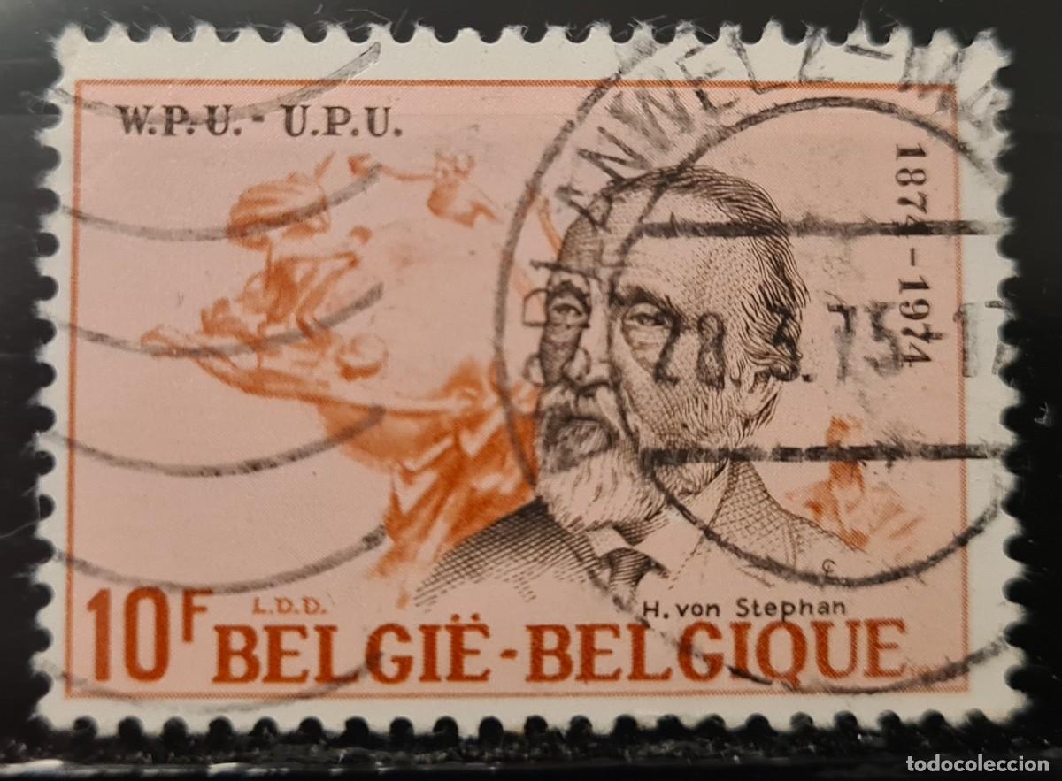 Sellos: Sello usado de B&eacute;lgica 1974: Centenario de la UPU
