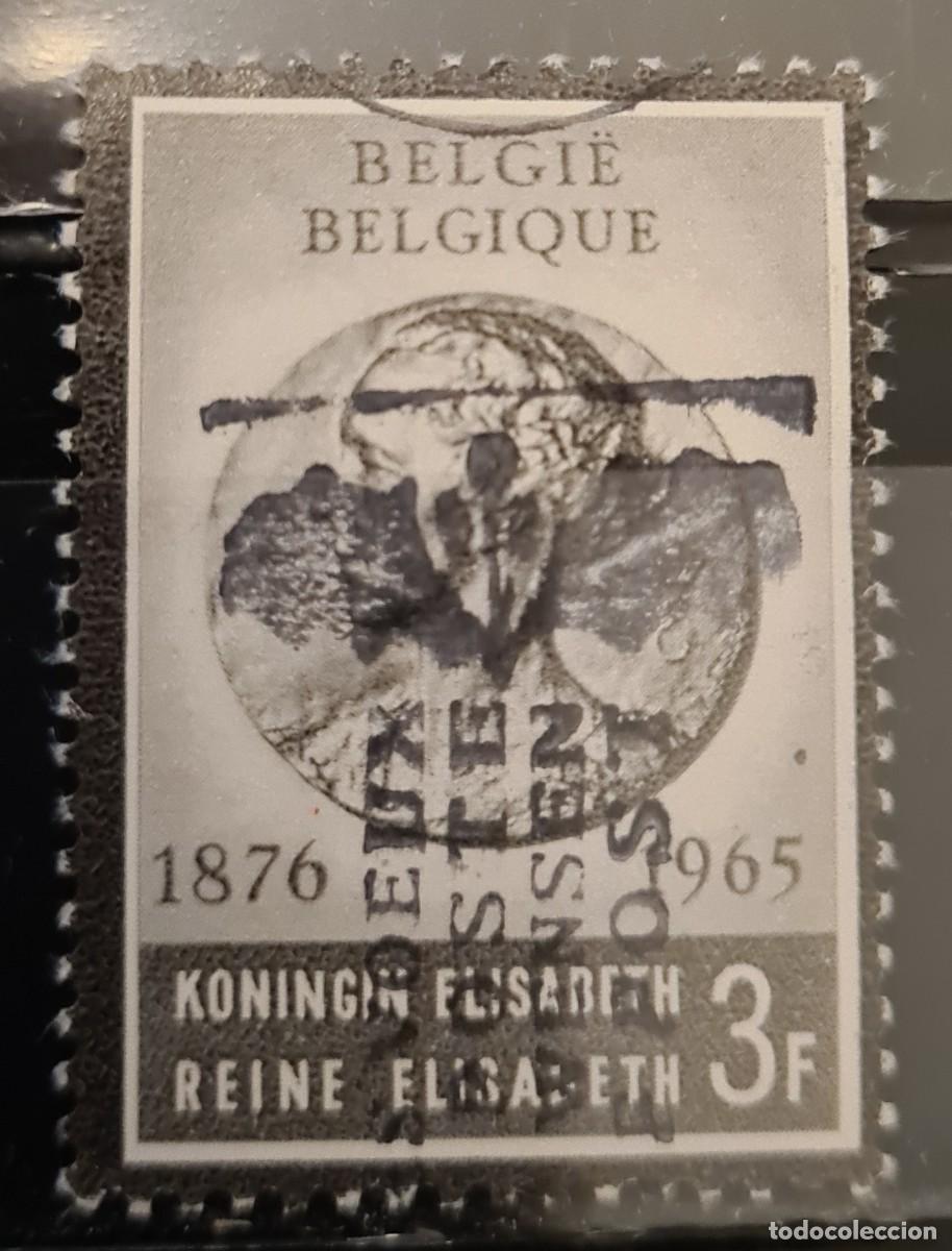 Sellos: Sello usado de B&eacute;lgica 1965: Muerte de la reina Elisabeth