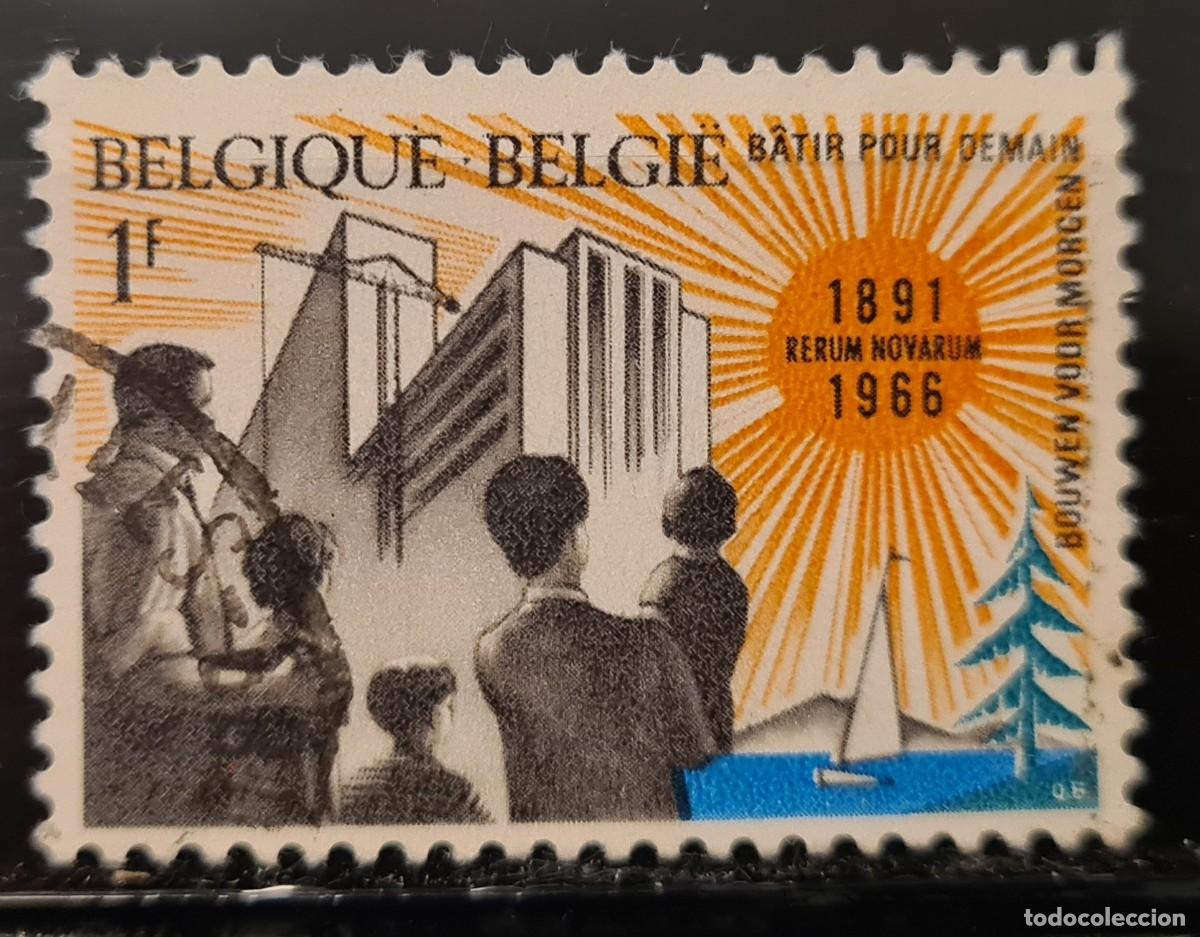 Sellos: Sello usado de B&eacute;lgica 1966: 75 aniversario de la publicaci&oacute;n de la enc&iacute;clica &rdquo;Rerum novarum&rdquo;
