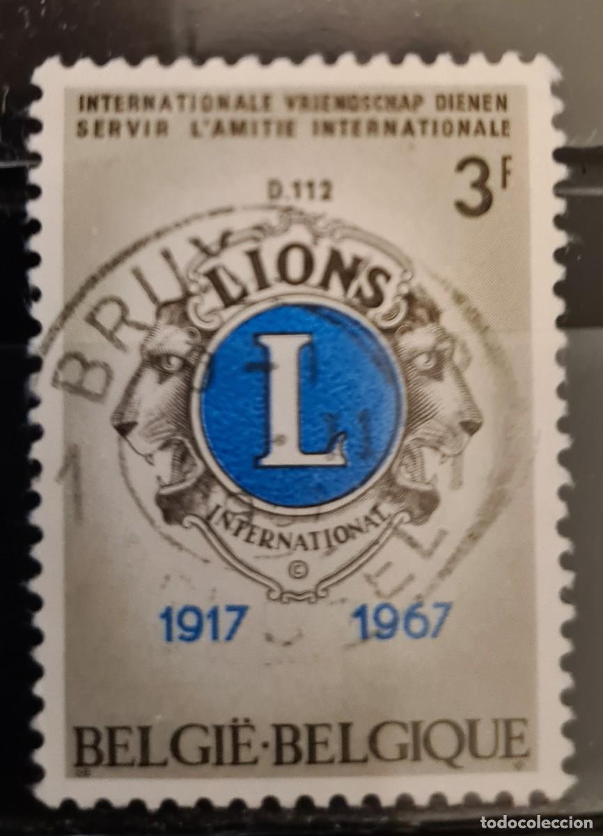 Sellos: Sello usado de B&eacute;lgica 1966: Cincuentenario de Lions International