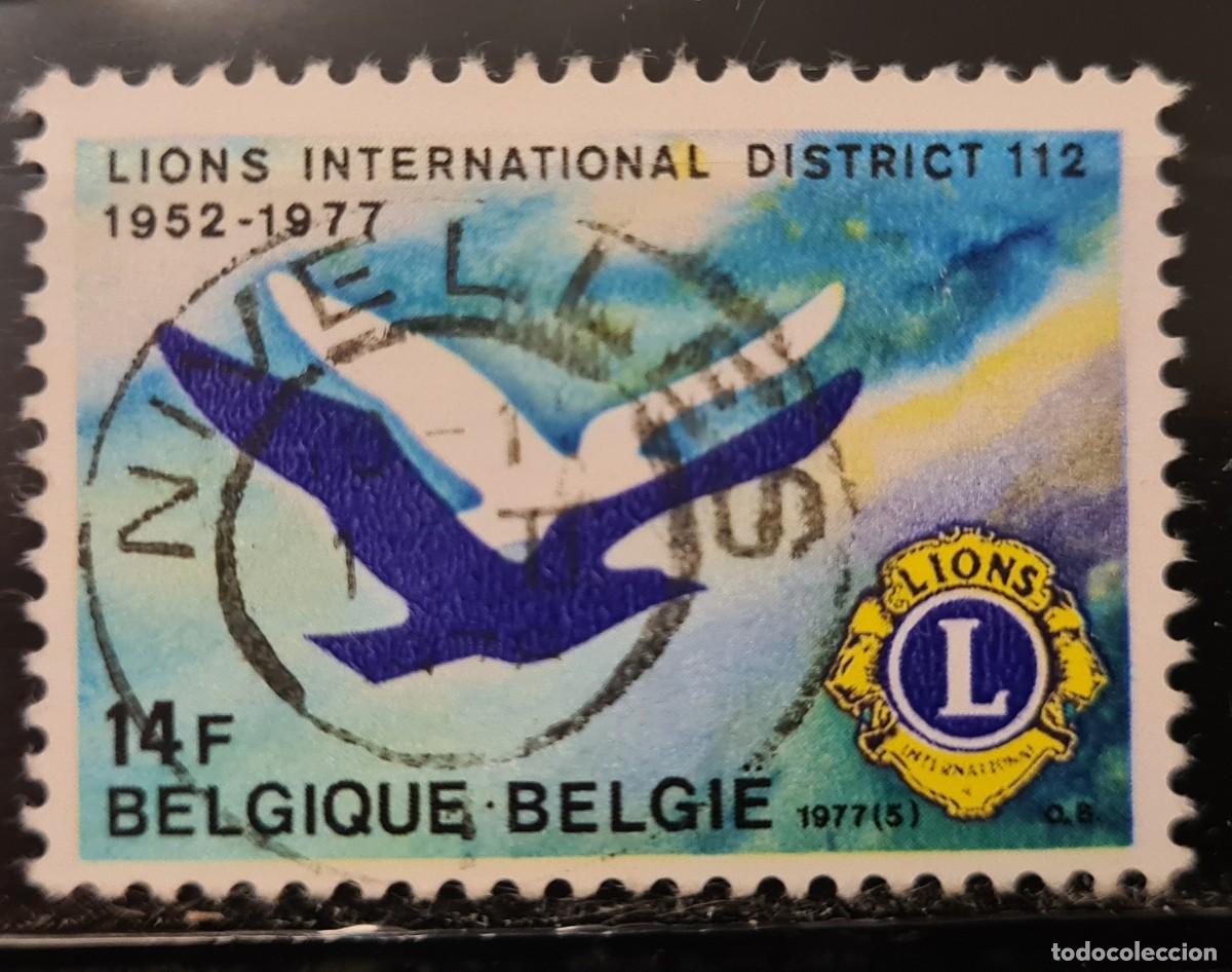 Sellos: Sello usado de B&eacute;lgica 1977: XXV aniversario de la creaci&oacute;n del distrito belga 112 de &rdquo;lions int.&rdquo;