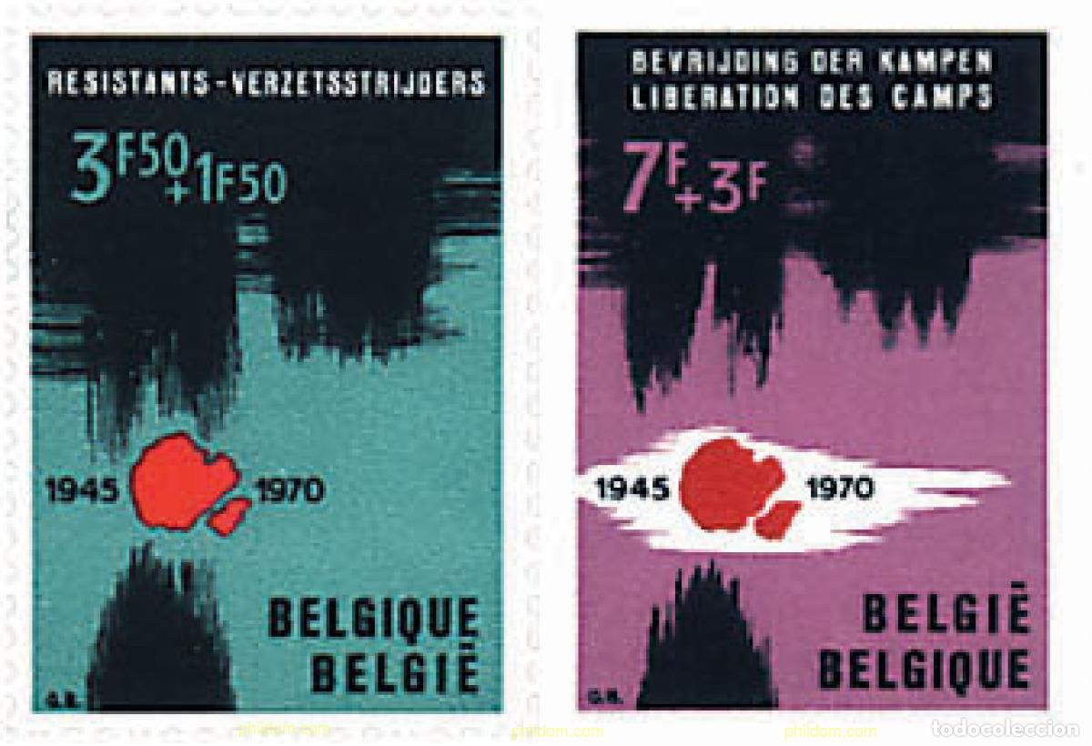 Sellos: 84089 MNH BELGICA 1970 25 ANIVERSARIO DE LA LIBERACION DE LOS CAMPOS DE PRISIONEROS