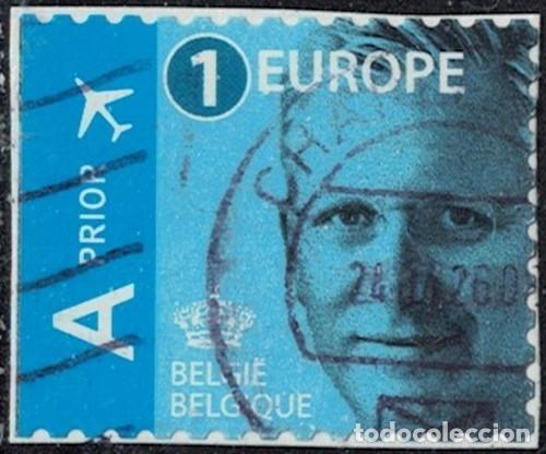 Sellos: Belgica Oblit&eacute;r&eacute; Used Roi Philippe bleu Europe sur fragment SU