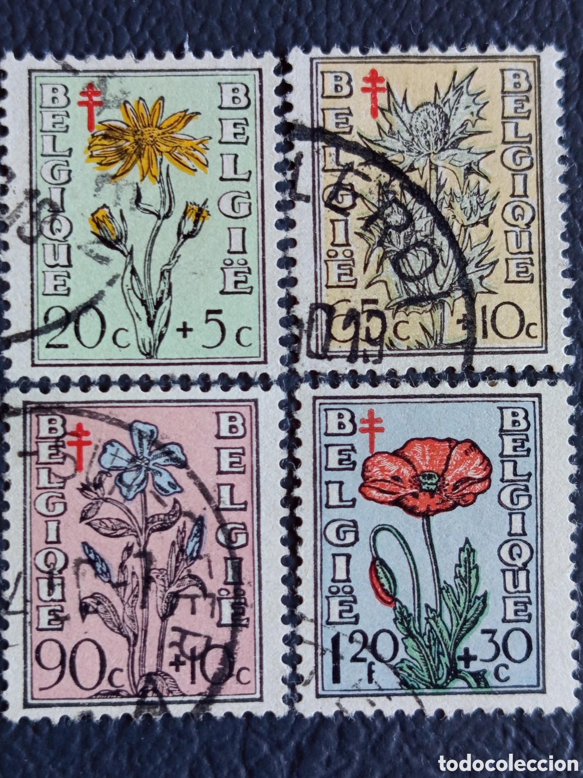 Selos: B&eacute;lgica 1952 - Antituberculosis Flores - COB 893/896 - Usado