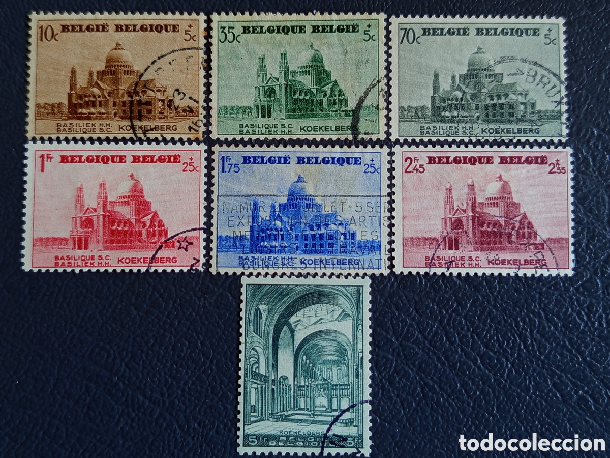 Sellos: B&eacute;lgica 1938 - Bas&iacute;lica Koekelberg - 7 valores - COB 488/494 - Usado