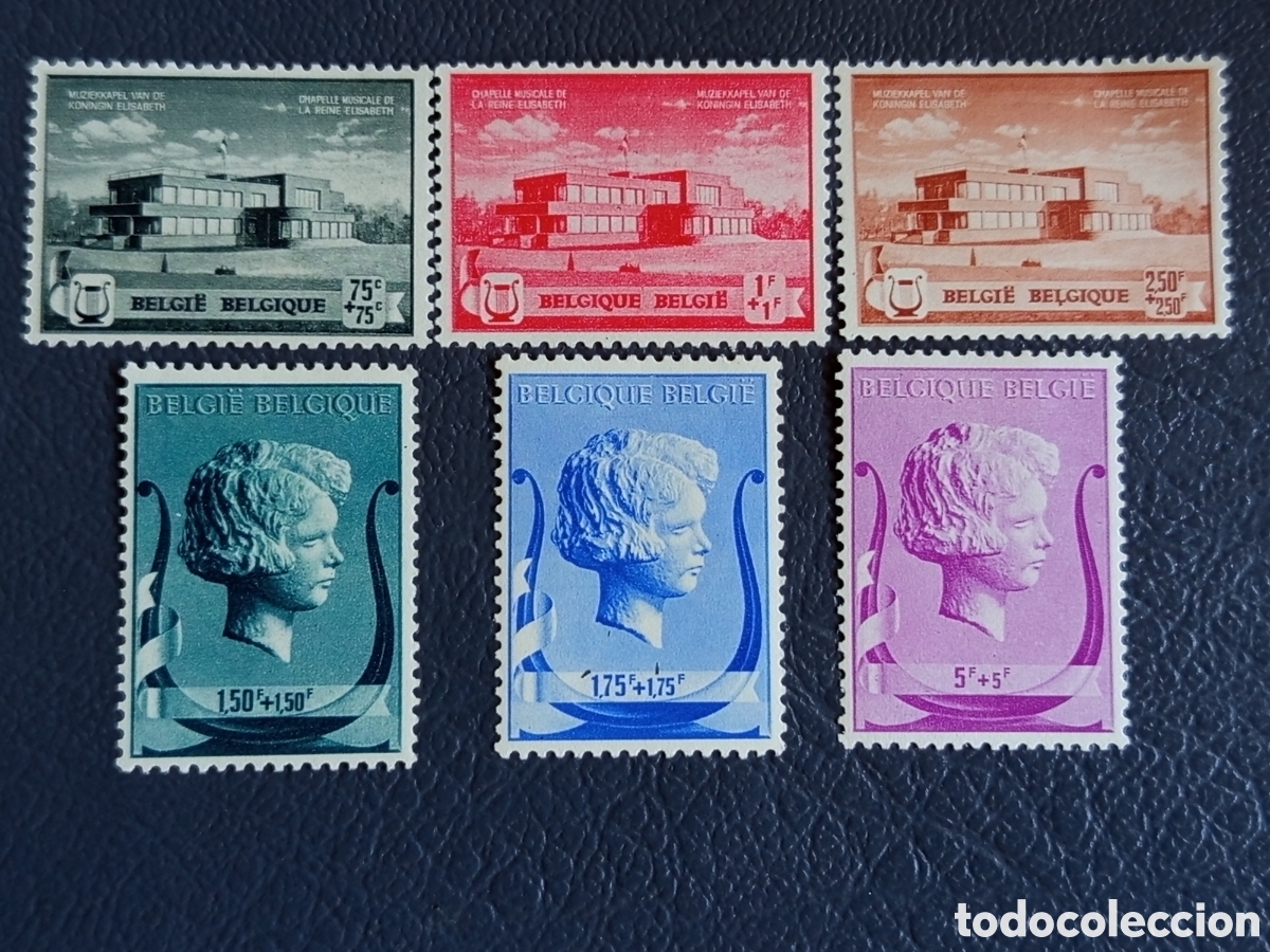 Sellos: B&eacute;lgica 1940 - Capilla Musical Reina Elisabeth - 6 valores - COB 521/526 - MH