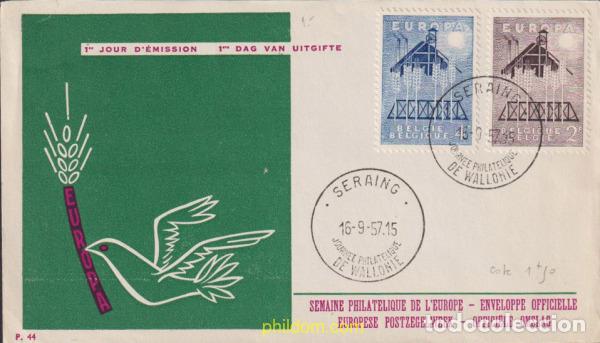 Sellos: 615205 MNH BELGICA 1957 EUROPA CEPT. FACTOR DE PAZ Y FUENTE DE BIENESTAR