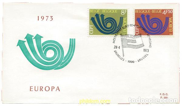 Sellos: 22991 MNH BELGICA 1973 EUROPA CEPT. CORNETA POSTAL