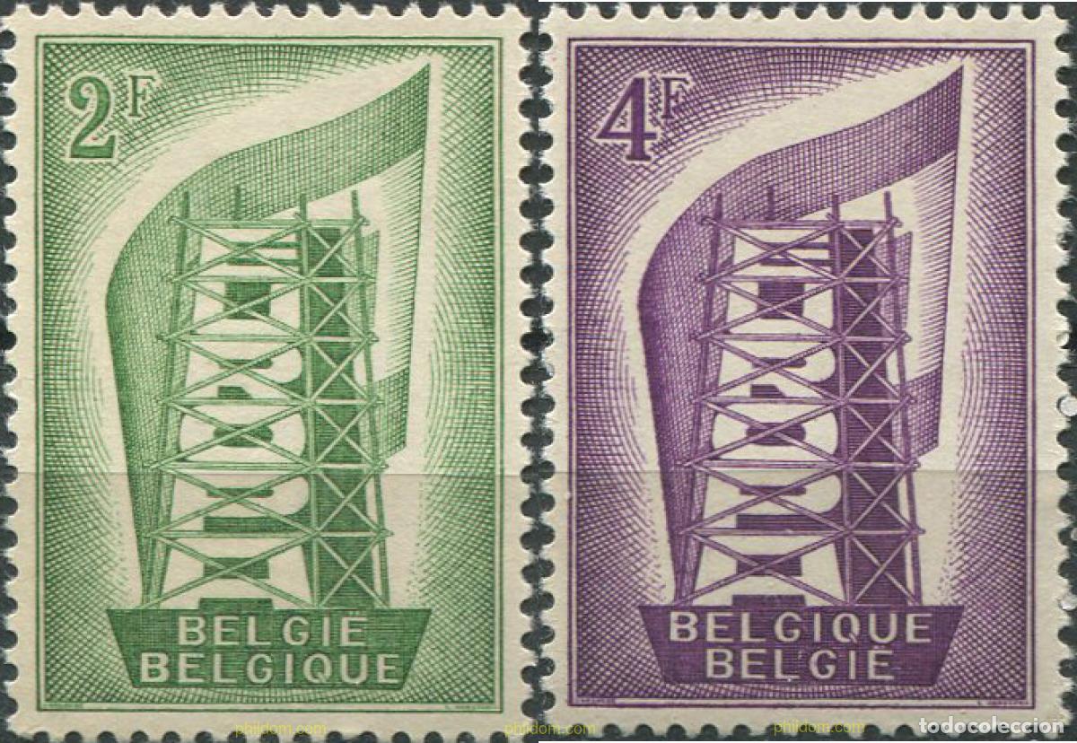 Sellos: 669657 HINGED BELGICA 1956 EUROPA CEPT. RECONSTRUYENDO EUROPA