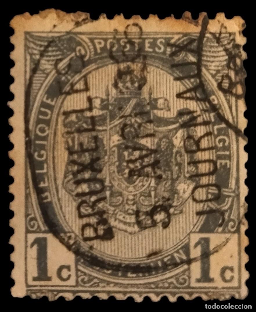 Sellos: B&Eacute;LGICA 1893 Escudo Nacional. USADO.