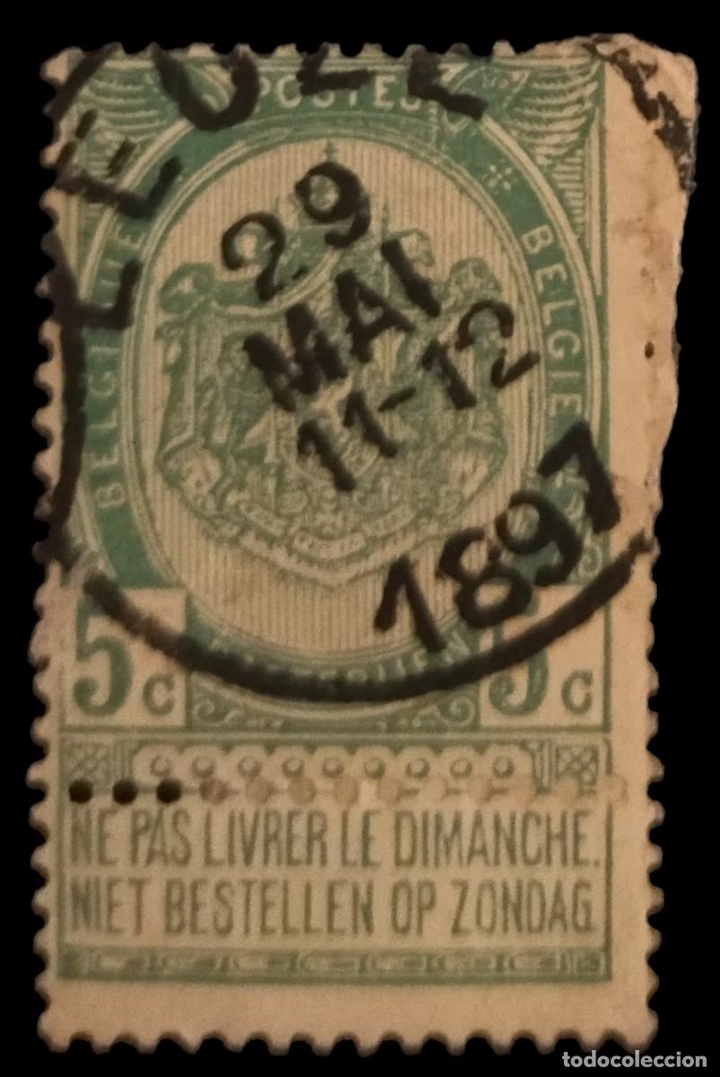 Sellos: B&Eacute;LGICA 1893 Escudo Nacional. USADO.