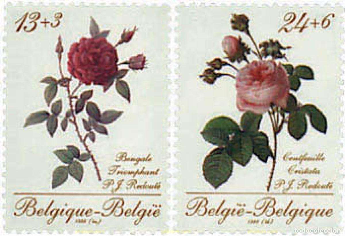 Sellos: 97128 MNH BELGICA 1988 PROMOCION DE LA FILATELIA. ROSAS DE PIERRE-JOSEPH REDOUT&Eacute;