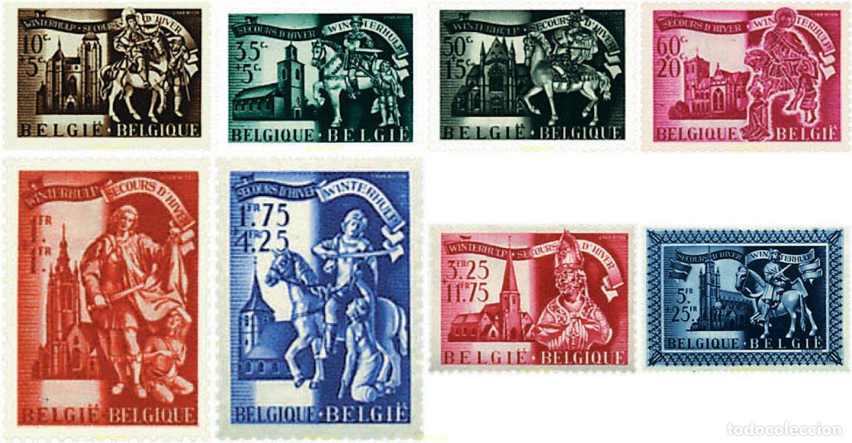Sellos: 291009 HINGED BELGICA 1943 AUXILIOS DE INVIERNO. ESTATUILLAS Y SANTUARIOS DE SAN MARTIN