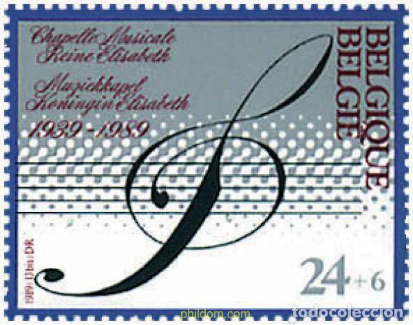 Sellos: 84937 MNH BELGICA 1989 50 ANIVERSARIO DE LA CAPILLA MUSICAL REINA ISABEL