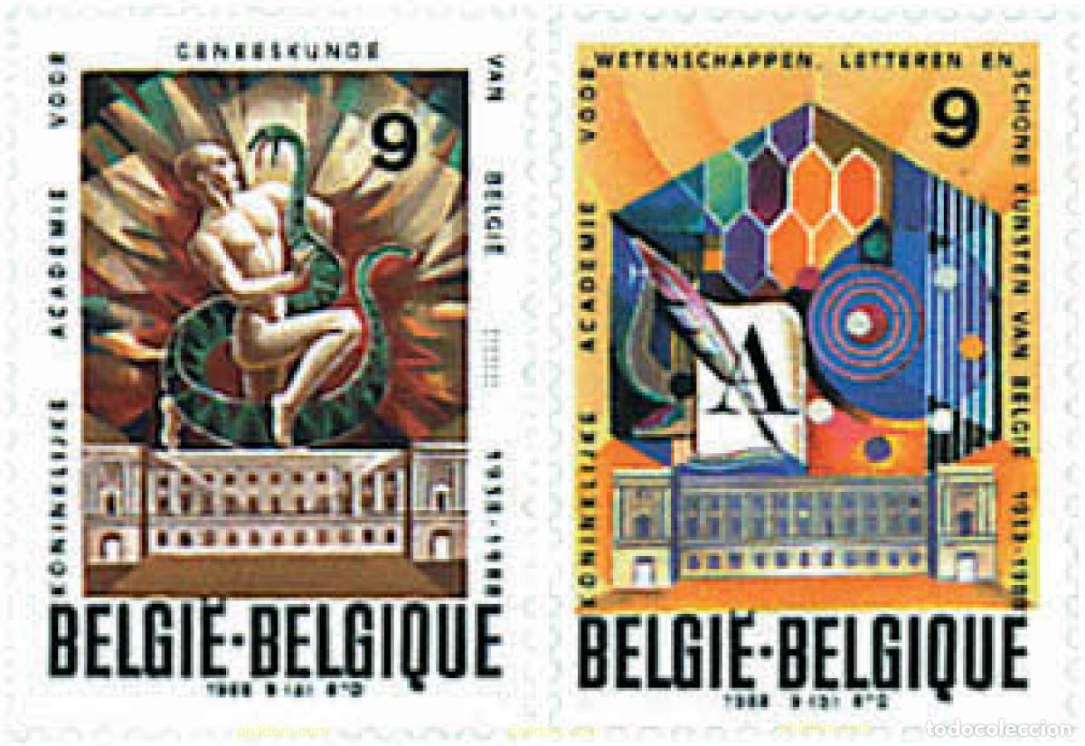 Selos: 85401 MNH BELGICA 1988 50 ANIVERSARIO DE LA REAL ACADEMIA DE MEDICINA, CIENCIAS, LENGUA Y BELLAS AR