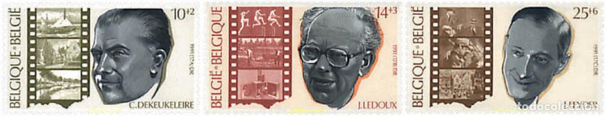 Sellos: 86060 MNH BELGICA 1991 PRO OBRAS CULTURALES. EL CINE BELGA. REALIZADORES
