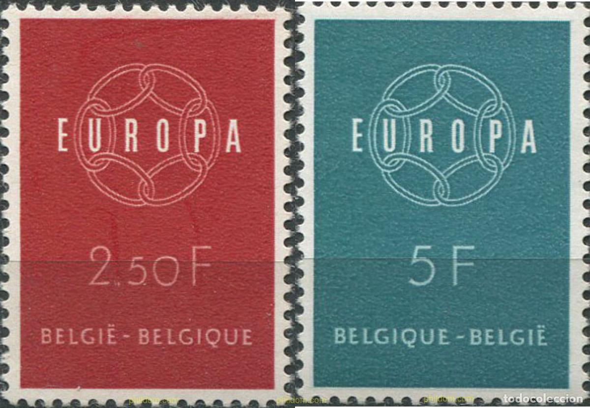 Sellos: 669686 HINGED BELGICA 1959 EUROPA CEPT. CADENA, SIMBOLO DE LA UNION