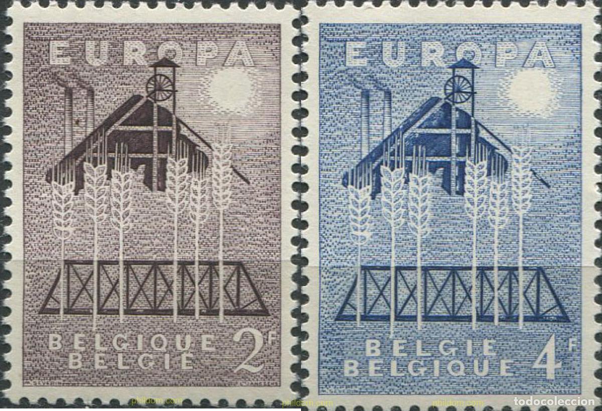 Sellos: 85913 MNH BELGICA 1957 EUROPA CEPT. FACTOR DE PAZ Y FUENTE DE BIENESTAR