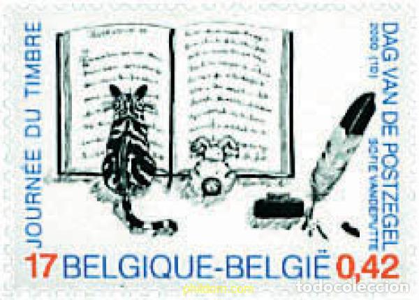 Sellos: 87362 MNH BELGICA 2000 DIA DEL SELLO. LA VIDA SE LEE, LA VIDA SE ESCRIBE. CONCURSO DE DIBUJOS INFAN