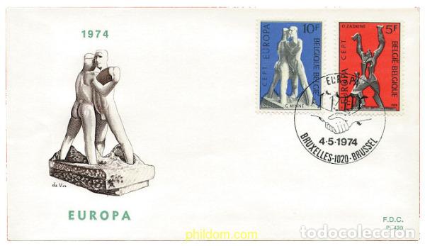 Sellos: 22992 MNH BELGICA 1974 EUROPA CEPT. ESCULTURAS
