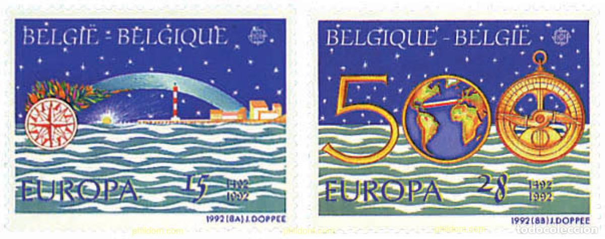 Sellos: 85976 MNH BELGICA 1992 EUROPA CEPT. 500 ANIVERSARIO DEL DESCUBRIMIENTO DE AMERICA