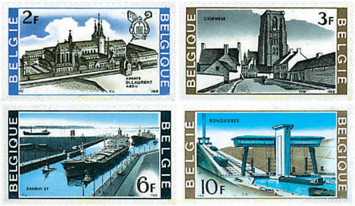 Sellos: 84048 MNH BELGICA 1968 EDIFICIOS ANTIGUOS Y MODERNOS