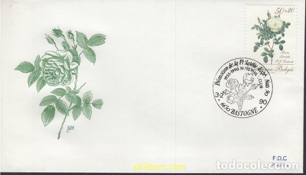 Sellos: 663106 MNH BELGICA 1990 PROMOCION DE LA FILATELIA. ROSAS DE PIERRE-JOSEPH REDOUT&Eacute;