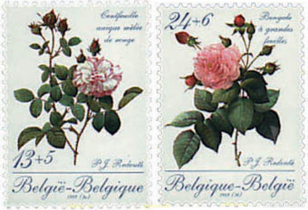 Sellos: 97129 MNH BELGICA 1989 PROMOCION DE LA FILATELIA. ROSAS DE PIERRE-JOSEPH REDOUT&Eacute;