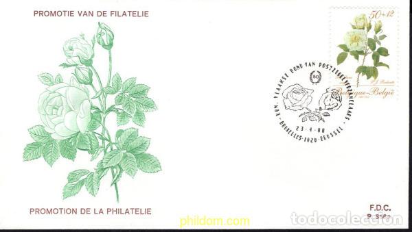Sellos: 673484 MNH BELGICA 1988 PROMOCION DE LA FILATELIA. ROSAS DE PIERRE-JOSEPH REDOUT&Eacute;
