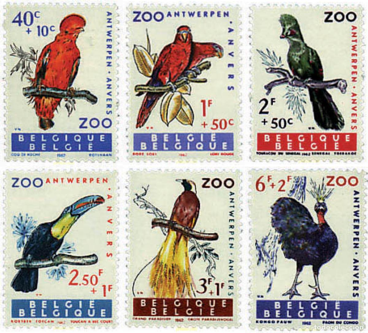 Sellos: 84158 MNH BELGICA 1962 AVES DEL ZOO DE AMBERES