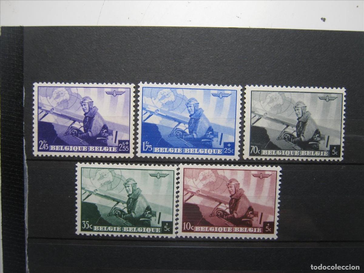 Sellos: B&Eacute;LGICA 1938 SERIE YVERT 466/470 MNH** SIN CHARNELA LUJO.