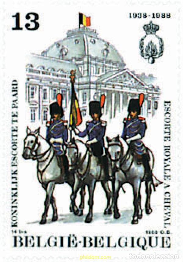 Sellos: 85405 MNH BELGICA 1988 50 ANIVERSARIO DE LA ESCOLTA REAL A CABALLO