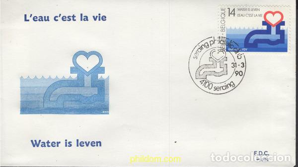 Sellos: 407412 MNH BELGICA 1990 75 ANIVERSARIO DE LA SOCIEDAD NACIONAL DE DISTRIBUCION DE AGUA