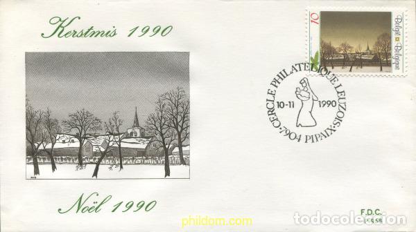 Sellos: 407421 MNH BELGICA 1990 NAVIDAD Y A&Ntilde;O NUEVO