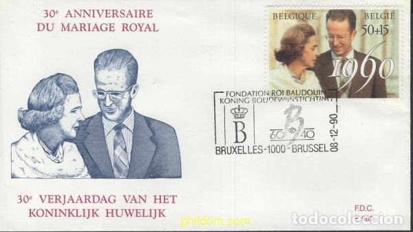 Sellos: 407423 MNH BELGICA 1990 30 ANIVERSARIO DE LA BODA REAL