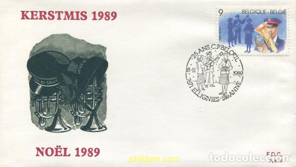 Sellos: 407431 MNH BELGICA 1989 NAVIDAD Y A&Ntilde;O NUEVO