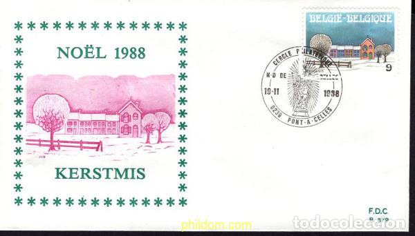 Sellos: 407449 MNH BELGICA 1988 NAVIDAD Y A&Ntilde;O NUEVO
