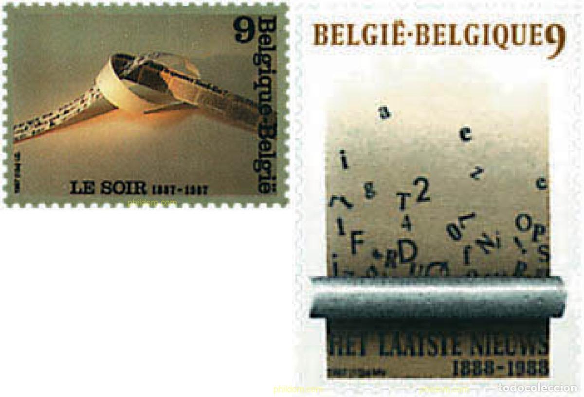 Sellos: 84841 MNH BELGICA 1987 COMUNICACION. CENTENARIO DE DIARIOS BELGAS