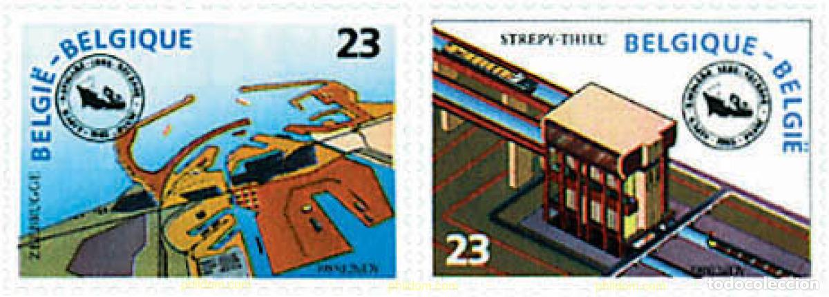 Sellos: 85629 MNH BELGICA 1985 26 CONGRESO DE NAVEGACION EN BRUSELAS Y CENTENARIO DE LA AIPCN