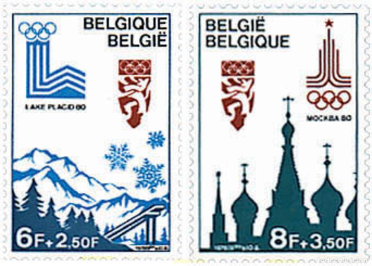 Timbres: 84548 MNH BELGICA 1978 22 JUEGOS OLIMPICOS VERANO MOSCU 1980 - 13 JUEGOS OLIMPICOS INVIERNO. LAKE P